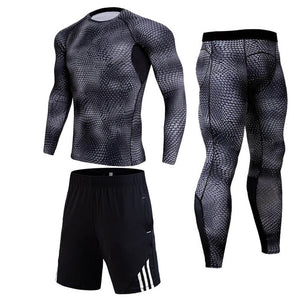 Men Compression Jogging suit Winter Thermal underwear Sports Suits Warm Men's Tracksuit rash guard MMA Clothing track suit 4XL