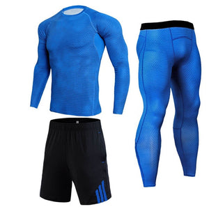 Men Compression Jogging suit Winter Thermal underwear Sports Suits Warm Men's Tracksuit rash guard MMA Clothing track suit 4XL