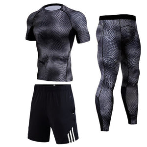 Men Compression Jogging suit Winter Thermal underwear Sports Suits Warm Men's Tracksuit rash guard MMA Clothing track suit 4XL