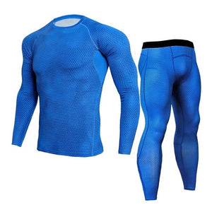 Men Compression Jogging suit Winter Thermal underwear Sports Suits Warm Men's Tracksuit rash guard MMA Clothing track suit 4XL