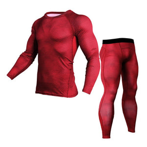 Men Compression Jogging suit Winter Thermal underwear Sports Suits Warm Men's Tracksuit rash guard MMA Clothing track suit 4XL