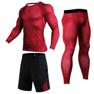 Men Compression Jogging suit Winter Thermal underwear Sports Suits Warm Men's Tracksuit rash guard MMA Clothing track suit 4XL