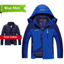 Load image into Gallery viewer, Winter Down Jacket Coats Men Fashion 2 in 1 Outwear Thicken Warm Down Parka Patchwork Waterproof Hood Men Jacket Size L-5XL 6XL