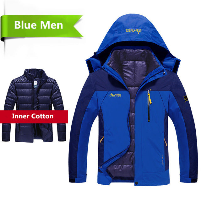 Winter Down Jacket Coats Men Fashion 2 in 1 Outwear Thicken Warm Down Parka Patchwork Waterproof Hood Men Jacket Size L-5XL 6XL