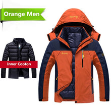 Load image into Gallery viewer, Winter Down Jacket Coats Men Fashion 2 in 1 Outwear Thicken Warm Down Parka Patchwork Waterproof Hood Men Jacket Size L-5XL 6XL