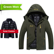 Load image into Gallery viewer, Winter Down Jacket Coats Men Fashion 2 in 1 Outwear Thicken Warm Down Parka Patchwork Waterproof Hood Men Jacket Size L-5XL 6XL