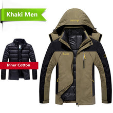 Load image into Gallery viewer, Winter Down Jacket Coats Men Fashion 2 in 1 Outwear Thicken Warm Down Parka Patchwork Waterproof Hood Men Jacket Size L-5XL 6XL