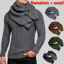 Load image into Gallery viewer, SWEATER+Gift Scarf Autumn Winter 2019 Men Long Sleeves Pullovers