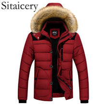 Load image into Gallery viewer, Sitaicery New Men Winter Padded Coat Down Jacket Men M-6XL Men Zipper Hooded Jacket Outerwear Windproof White Duck Down Clothing