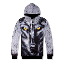 Load image into Gallery viewer, Fashion Men Hip Hop 3D Wolf Printed Hoody Sweatshirt Two Piece Set Jogging Tracksuit Ensemble Homme High Street Casual Cloth Set