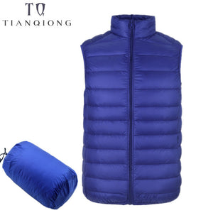 2019 New Men's Sleeveless Ultralight 90% White Duck Down Warm Vest Men's Casual Vest Men's Warm Jacket Outwear Waistcoat