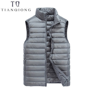 2019 New Men's Sleeveless Ultralight 90% White Duck Down Warm Vest Men's Casual Vest Men's Warm Jacket Outwear Waistcoat