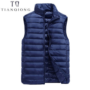 2019 New Men's Sleeveless Ultralight 90% White Duck Down Warm Vest Men's Casual Vest Men's Warm Jacket Outwear Waistcoat