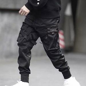 Fashion 2019 New Men Cargo Pants Ribbons Harem Joggers Harajuku Pants Sweatpant Hip Hop Trousers Men Pantalones Hombre