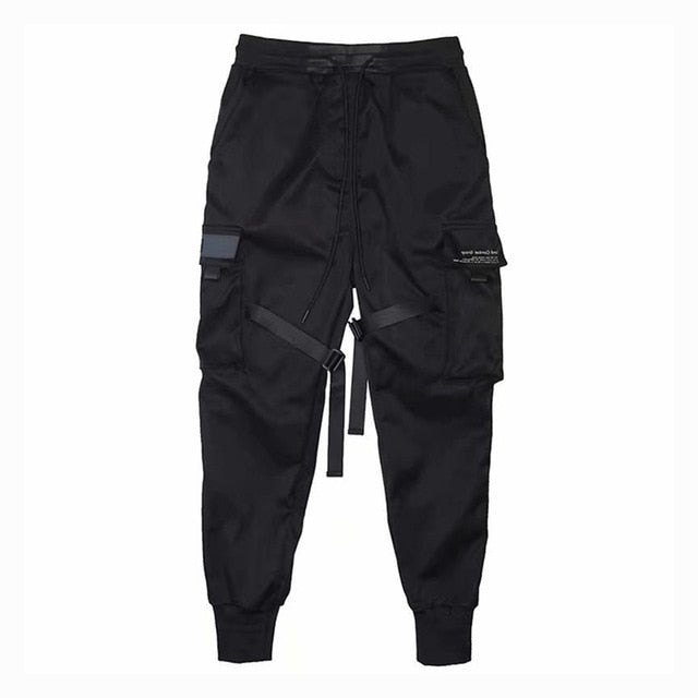 Fashion 2019 New Men Cargo Pants Ribbons Harem Joggers Harajuku Pants Sweatpant Hip Hop Trousers Men Pantalones Hombre