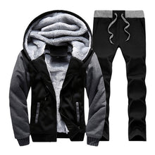 Load image into Gallery viewer, Men hooded Tracksuit Lined Thick Coat Sweatshirt + Pants New Sportswear Jogger Suit 2 Piece Set Brand Male Winter Sets Clothing