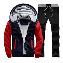 Load image into Gallery viewer, Men hooded Tracksuit Lined Thick Coat Sweatshirt + Pants New Sportswear Jogger Suit 2 Piece Set Brand Male Winter Sets Clothing