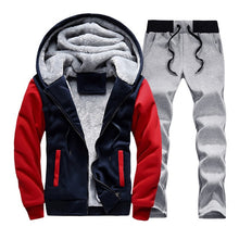 Load image into Gallery viewer, Men hooded Tracksuit Lined Thick Coat Sweatshirt + Pants New Sportswear Jogger Suit 2 Piece Set Brand Male Winter Sets Clothing