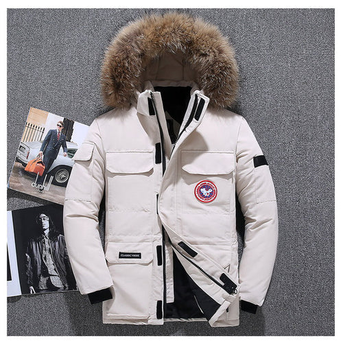 2019 Extreme weather parkas Real fur jacket High quality men‘s goose jacket parkas -40 Celsius Winter Down Coat Parka