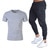 Ensembles pour hommes marque vtements gymnases serr coton T-shirt + pantalon ensemble hommes Joggers T-shirt Homme Gyms T-shirt