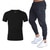 Ensembles pour hommes marque vtements gymnases serr coton T-shirt + pantalon ensemble hommes Joggers T-shirt Homme Gyms T-shirt