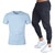 Ensembles pour hommes marque vtements gymnases serr coton T-shirt + pantalon ensemble hommes Joggers T-shirt Homme Gyms T-shirt