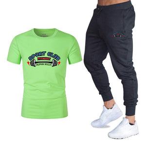 Nouveau 2019 Nouveaux Hommes T-shirt Ensembles Lettre Imprimé Costumes D'été décontracté Tshirt Hommes Survêtements Marque Ensem