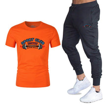 Load image into Gallery viewer, Nouveau 2019 Nouveaux Hommes T-shirt Ensembles Lettre Imprimé Costumes D&#39;été décontracté Tshirt Hommes Survêtements Marque Ensem