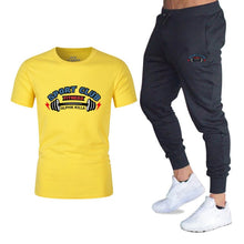 Load image into Gallery viewer, Nouveau 2019 Nouveaux Hommes T-shirt Ensembles Lettre Imprimé Costumes D&#39;été décontracté Tshirt Hommes Survêtements Marque Ensem