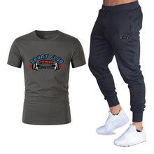 Load image into Gallery viewer, Nouveau 2019 Nouveaux Hommes T-shirt Ensembles Lettre Imprimé Costumes D&#39;été décontracté Tshirt Hommes Survêtements Marque Ensem