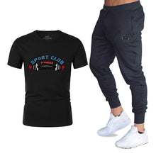 Load image into Gallery viewer, Nouveau 2019 Nouveaux Hommes T-shirt Ensembles Lettre Imprimé Costumes D&#39;été décontracté Tshirt Hommes Survêtements Marque Ensem