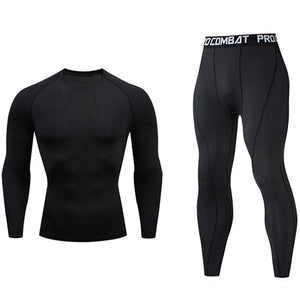 Mens sports suits Compression Men's Full suit Tracksuit 1-3 Piece Kit Gym jogging suit Sport Wear For Men Run Tights Shirt Leggings Men Thermo underwear s-xxxxl