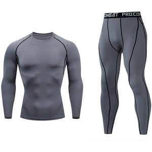 Mens sports suits Compression Men's Full suit Tracksuit 1-3 Piece Kit Gym jogging suit Sport Wear For Men Run Tights Shirt Leggings Men Thermo underwear s-xxxxl