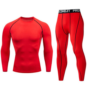 Mens sports suits Compression Men's Full suit Tracksuit 1-3 Piece Kit Gym jogging suit Sport Wear For Men Run Tights Shirt Leggings Men Thermo underwear s-xxxxl