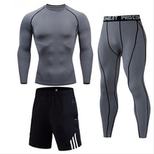 Load image into Gallery viewer, Mens sports suits Compression Men&#39;s Full suit Tracksuit 1-3 Piece Kit Gym jogging suit Sport Wear For Men Run Tights Shirt Leggings Men Thermo underwear s-xxxxl