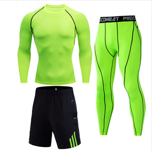 Mens sports suits Compression Men's Full suit Tracksuit 1-3 Piece Kit Gym jogging suit Sport Wear For Men Run Tights Shirt Leggings Men Thermo underwear s-xxxxl