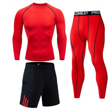 Load image into Gallery viewer, Mens sports suits Compression Men&#39;s Full suit Tracksuit 1-3 Piece Kit Gym jogging suit Sport Wear For Men Run Tights Shirt Leggings Men Thermo underwear s-xxxxl