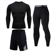 Load image into Gallery viewer, Mens sports suits Compression Men&#39;s Full suit Tracksuit 1-3 Piece Kit Gym jogging suit Sport Wear For Men Run Tights Shirt Leggings Men Thermo underwear s-xxxxl