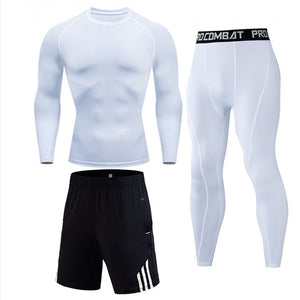 Mens sports suits Compression Men's Full suit Tracksuit 1-3 Piece Kit Gym jogging suit Sport Wear For Men Run Tights Shirt Leggings Men Thermo underwear s-xxxxl