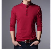 Load image into Gallery viewer, Hot Sell 2019 New Fashion Brand Clothing Polo Shirt Mens Long Sleeve Slim Fit Boys Mandarin Colla Polos Casual Men&#39;s Clothing