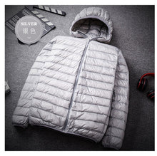 Load image into Gallery viewer, Fat Plus size 8XL 9XL 10XL 11XL  Top Quality Ultra Light Down Jacket 90% White Duck Down Warm Hooded Men Portable  Jacket Coat